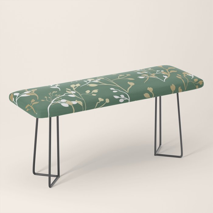 Floral Leaves, Green and Gold, Design Prints Bench Gallery Image 1