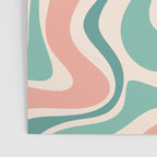 Retro Liquid Swirl Abstract Pattern Teal Blush Pink Mustard Poster Gallery Image 3