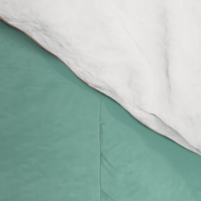 Retro Liquid Swirl Abstract Pattern Teal Blush Pink Mustard Comforter Gallery Image 4