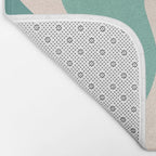Retro Liquid Swirl Abstract Pattern Teal Blush Pink Mustard Bath Mat Gallery Image 2