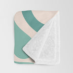 Retro Liquid Swirl Abstract Pattern Teal Blush Pink Mustard Throw Blanket Gallery Image 3