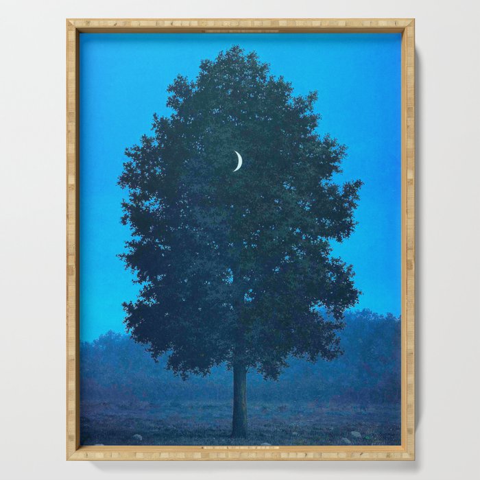 Rene Magritte - Le Seize Septembre - 1956 Moon Through Tree Surrealism Serving Tray Gallery Image 1