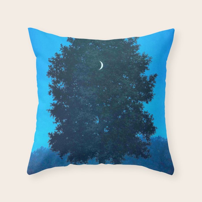 Rene Magritte - Le Seize Septembre - 1956 Moon Through Tree Surrealism Throw Pillow Gallery Image 1