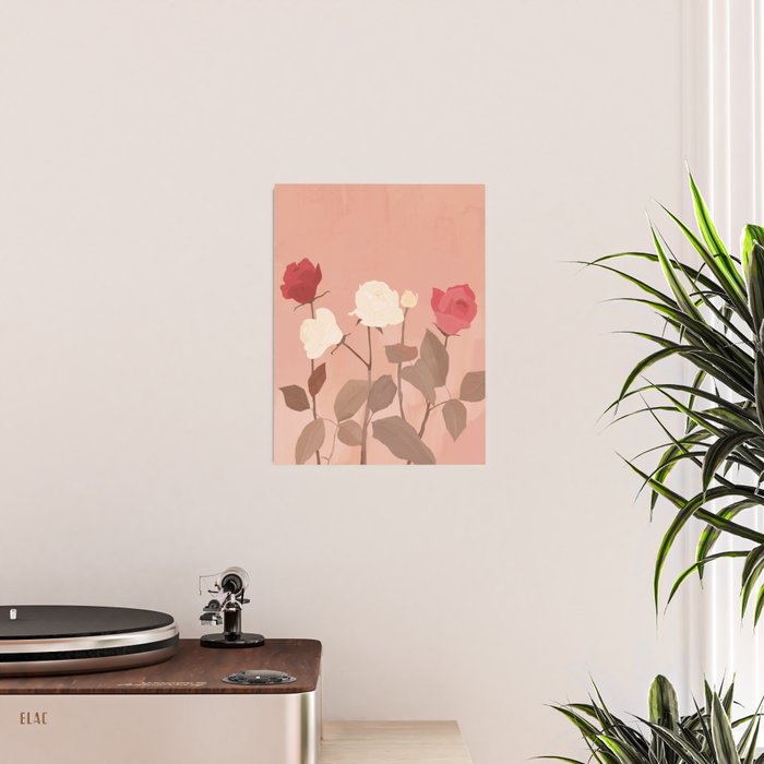 White and Red Roses Poster Gallery Image 2
