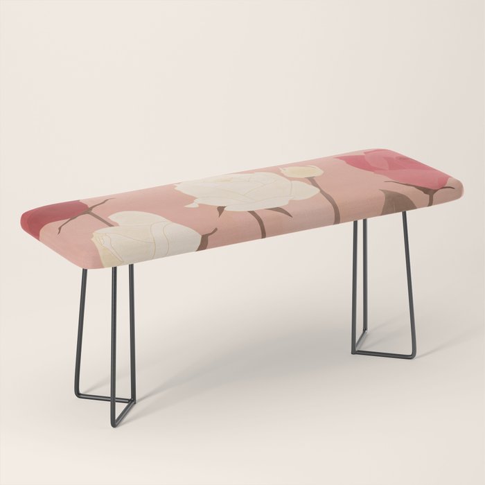 White and Red Roses Bench Gallery Image 1