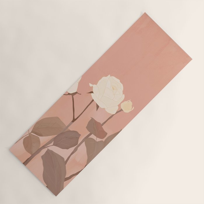 White and Red Roses Yoga Mat Gallery Image 1