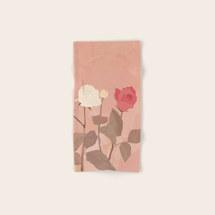 White and Red Roses Bath Towel Gallery Image 1