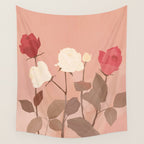 White and Red Roses Wall Tapestry Gallery Image 4