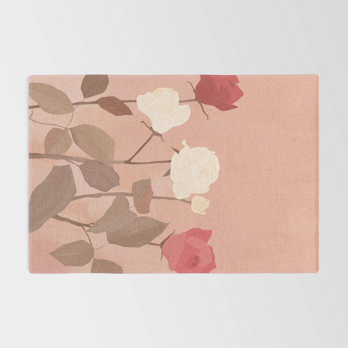 White and Red Roses Rug Gallery Image 2