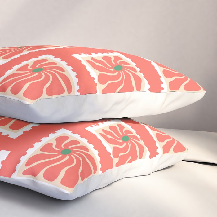 Vintage flower postage stamp pattern Pillow Sham Gallery Image 3