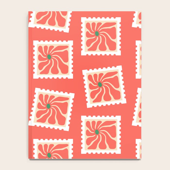 Vintage flower postage stamp pattern Notebook Gallery Image 4