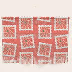 Vintage flower postage stamp pattern Wall Hanging Gallery Image 1