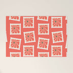 Vintage flower postage stamp pattern Welcome Mat Gallery Image 1