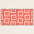 Vintage flower postage stamp pattern Desk Mat Gallery Image 3