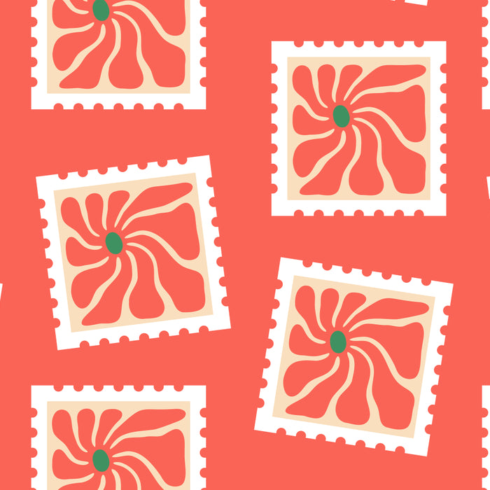 Vintage flower postage stamp pattern Coffee Mug Gallery Image 2