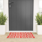 Vintage flower postage stamp pattern Welcome Mat Gallery Image 3