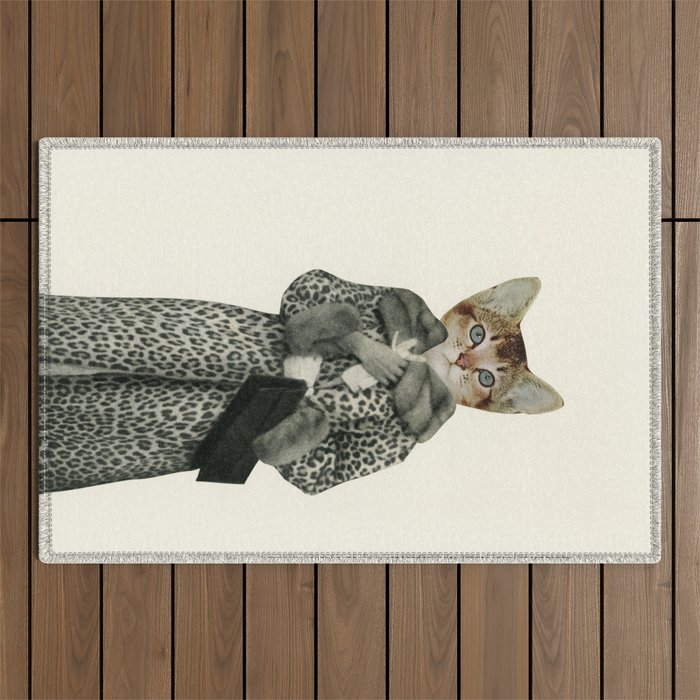 Kitten Dressed as Cat Outdoor Rug Gallery Image 1