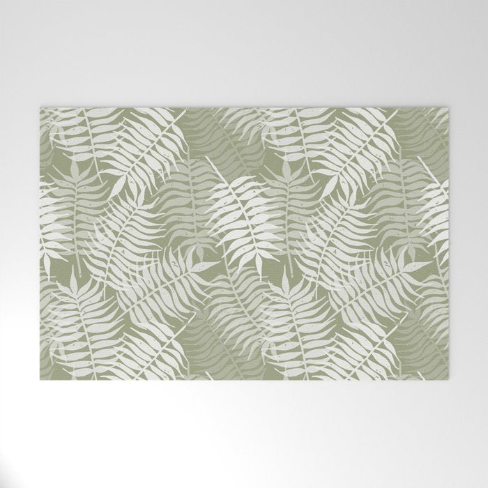 Palm Leaves . Lush Green Welcome Mat Gallery Image 1