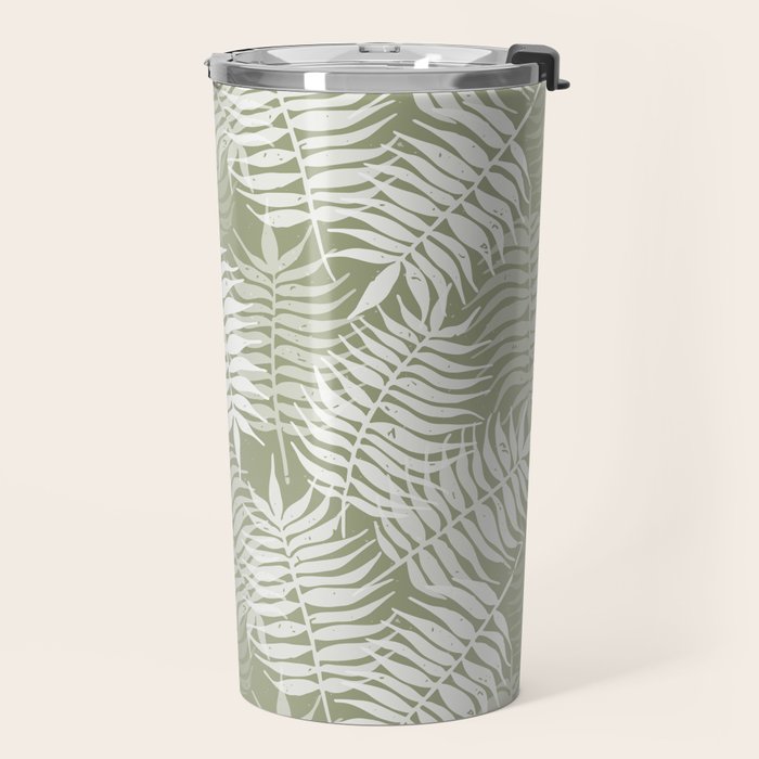 Palm Leaves . Lush Green Travel Mug Gallery Image 2