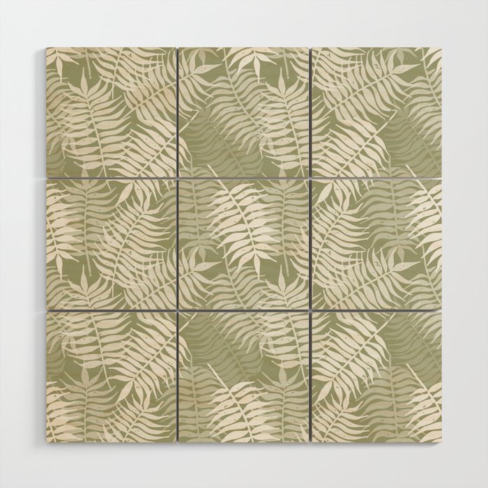 Palm Leaves . Lush Green Wood Wall Art Gallery Image 1