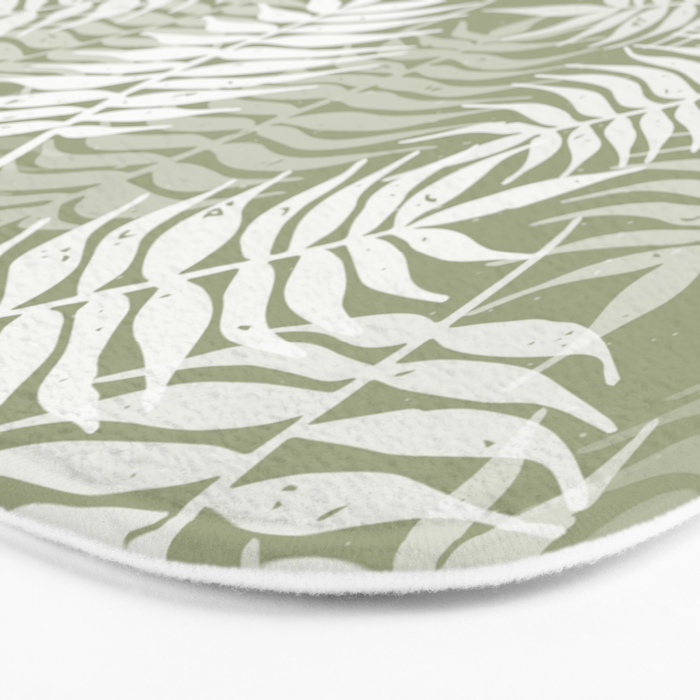 Palm Leaves . Lush Green Bath Mat Gallery Image 3