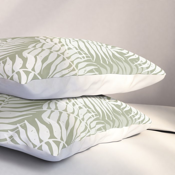 Palm Leaves . Lush Green Pillow Sham Gallery Image 3
