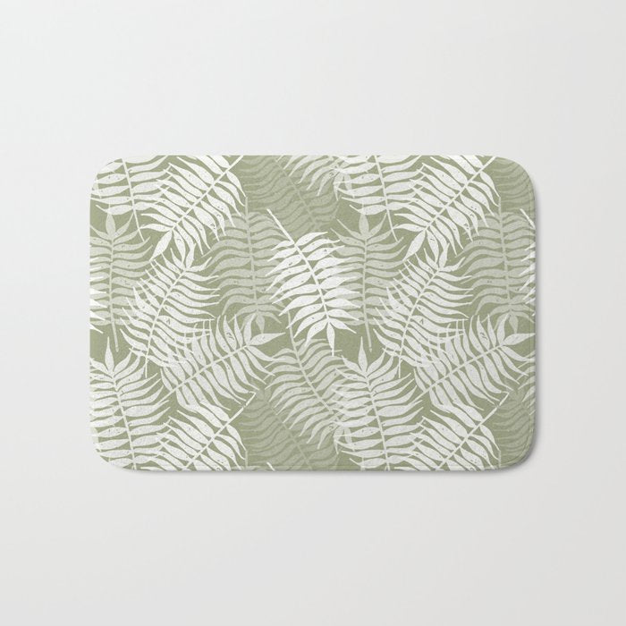 Palm Leaves . Lush Green Bath Mat Gallery Image 1