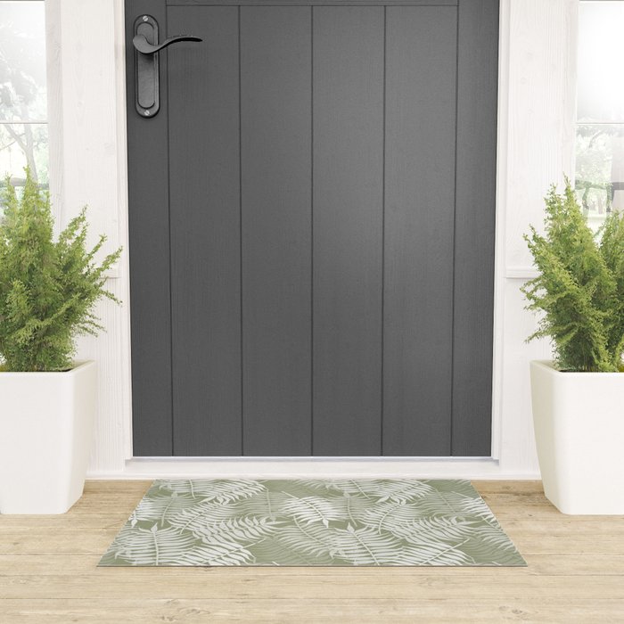 Palm Leaves . Lush Green Welcome Mat Gallery Image 3