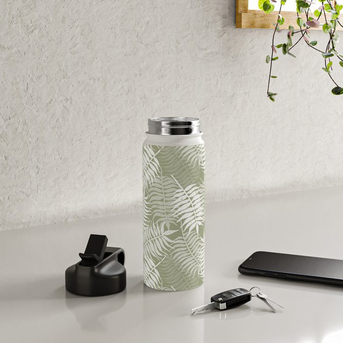 Palm Leaves . Lush Green Water Bottle Gallery Image 4