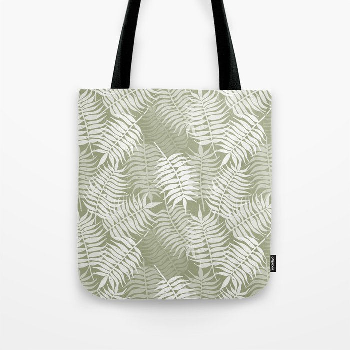 Palm Leaves . Lush Green Tote Bag Gallery Image 1