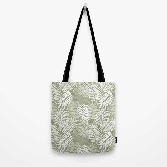 Palm Leaves . Lush Green Tote Bag Gallery Image 2