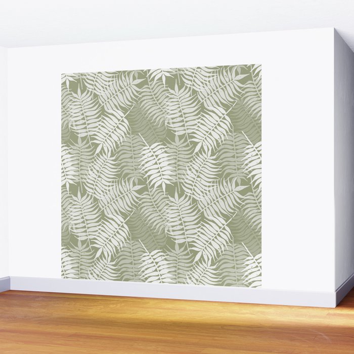 Palm Leaves . Lush Green Wall Mural Gallery Image 2