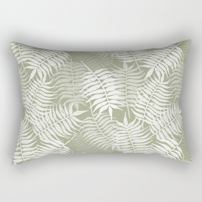 Palm Leaves . Lush Green Rectangular Pillow Gallery Image 1