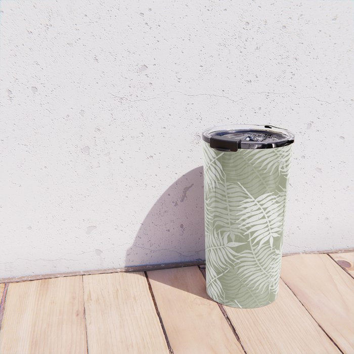 Palm Leaves . Lush Green Travel Mug Gallery Image 4