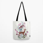 Floral Deer Tote Bag Gallery Image 2