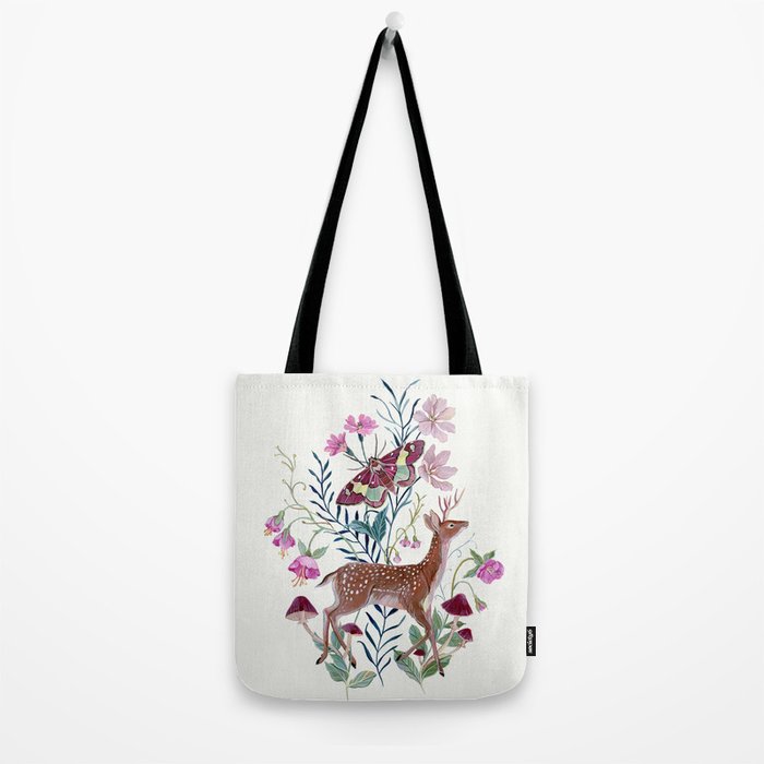 Floral Deer Tote Bag Gallery Image 2
