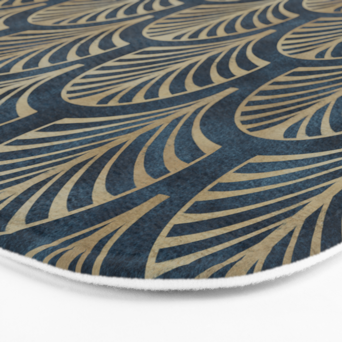 Art Deco, Decorative Fan Leaves Bath Mat Gallery Image 3