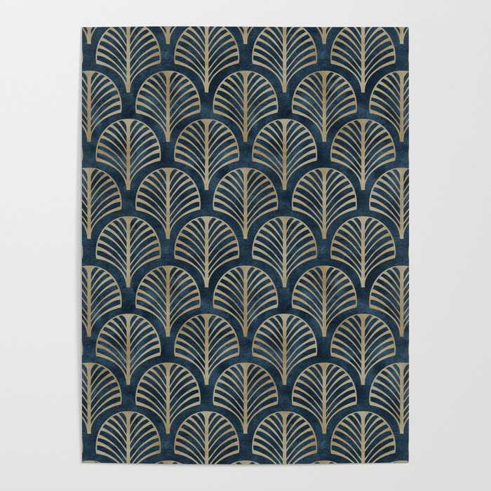 Art Deco, Decorative Fan Leaves Poster Gallery Image 4
