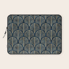 Art Deco, Decorative Fan Leaves Laptop Sleeve Gallery Image 1