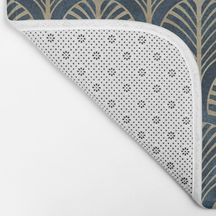 Art Deco, Decorative Fan Leaves Bath Mat Gallery Image 2