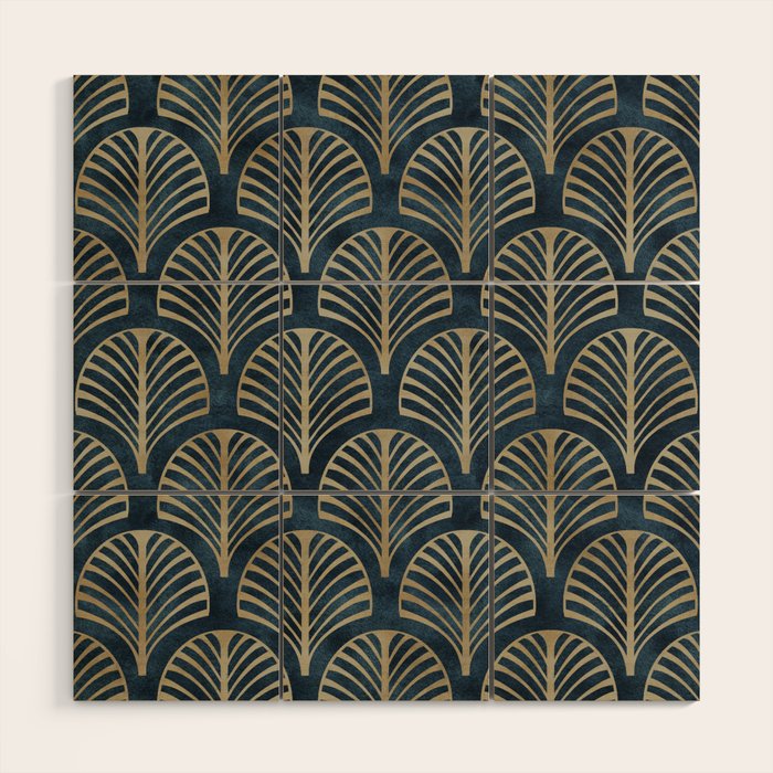 Art Deco, Decorative Fan Leaves Wood Wall Art Gallery Image 1