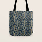 Art Deco, Decorative Fan Leaves Tote Bag Gallery Image 1