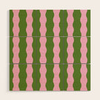 Wavy Retro Striped Pattern Wood Wall Art Gallery Image 1