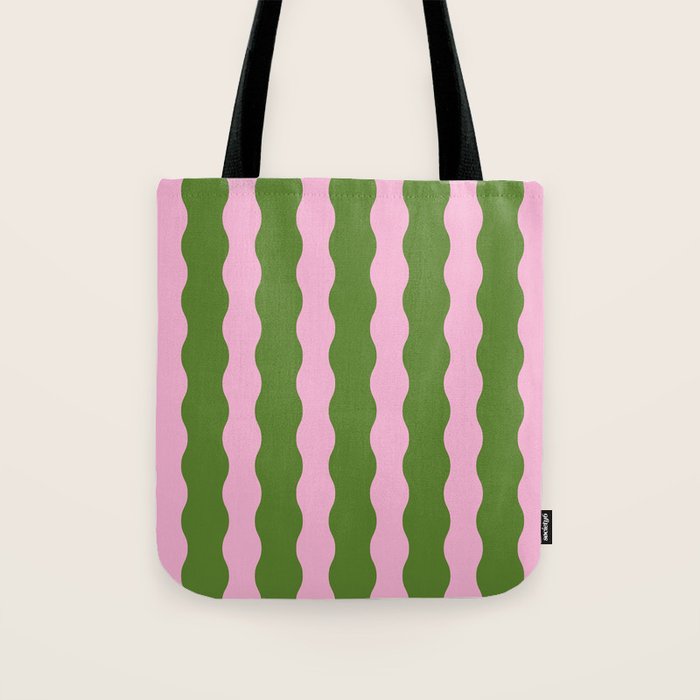 Wavy Retro Striped Pattern Tote Bag Gallery Image 1