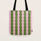 Wavy Retro Striped Pattern Tote Bag Gallery Image 1
