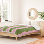 Wavy Retro Striped Pattern Duvet Cover Gallery Image 2