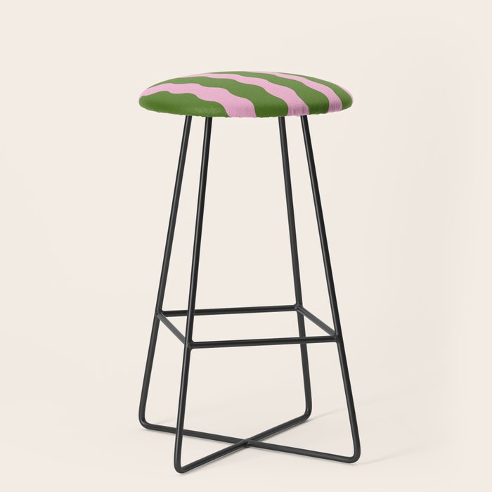 Wavy Retro Striped Pattern Stool Gallery Image 1