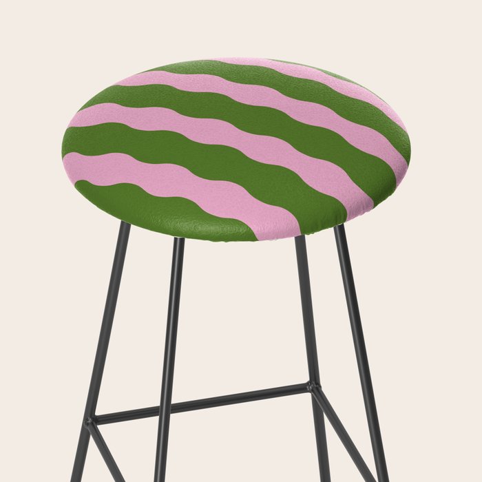 Wavy Retro Striped Pattern Stool Gallery Image 2