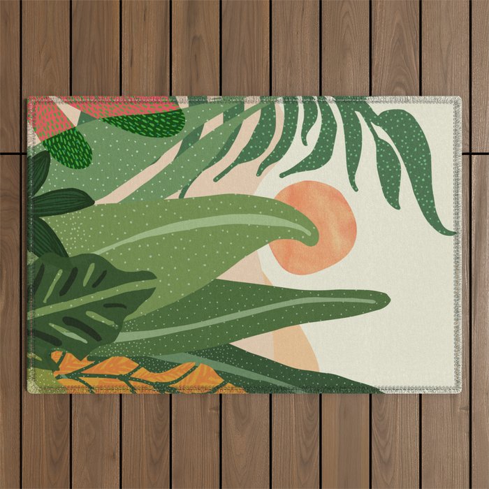 Desert Garden Sunset Landscape Outdoor Rug Gallery Image 1