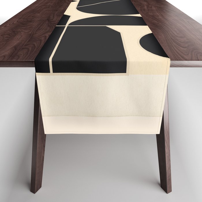 Geometric Shapes Black and White 4 Table Runner Gallery Image 1